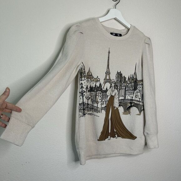 Love + Lace Studded Paris Girl Sweater M - Picture 7 of 11